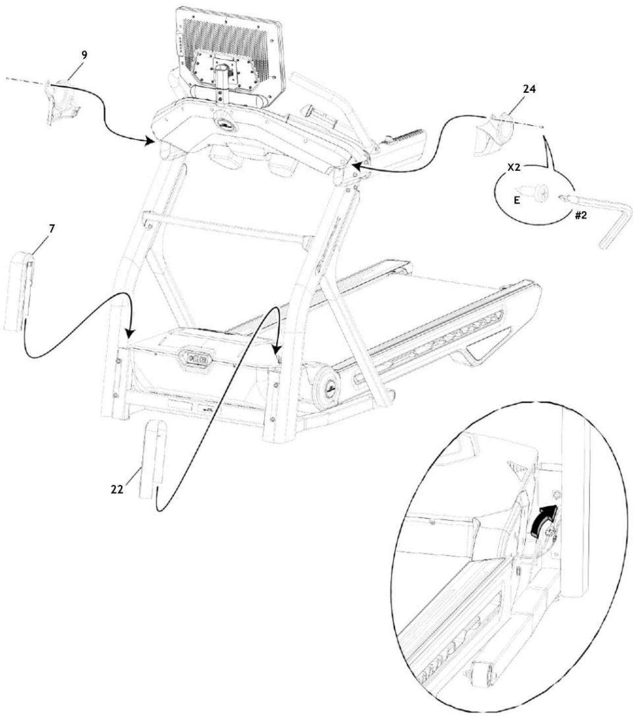 BOWFLEX T56 - Przymocuj osłony podstawy i osłony złączy zewnętrznych z podstawą - 1