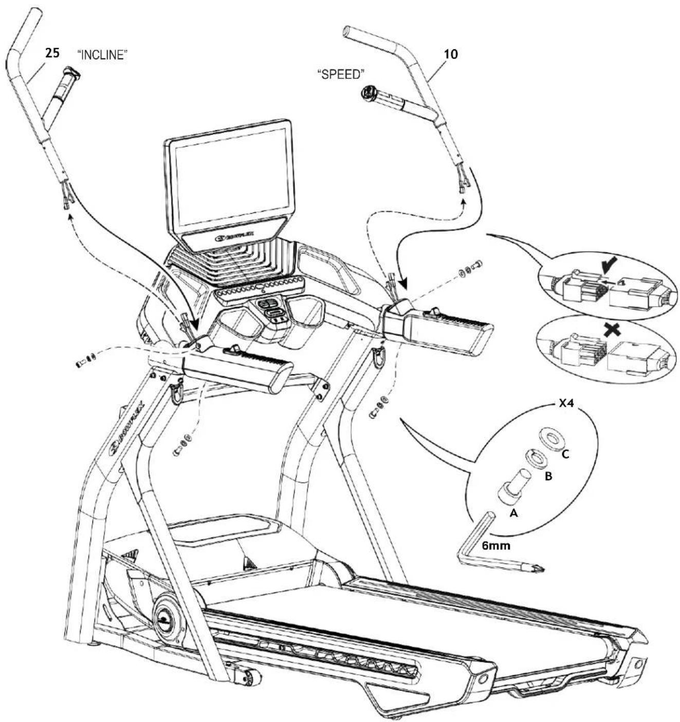 BOWFLEX T56 - Podłącz przewody i przyczep górne uchwyty - 1