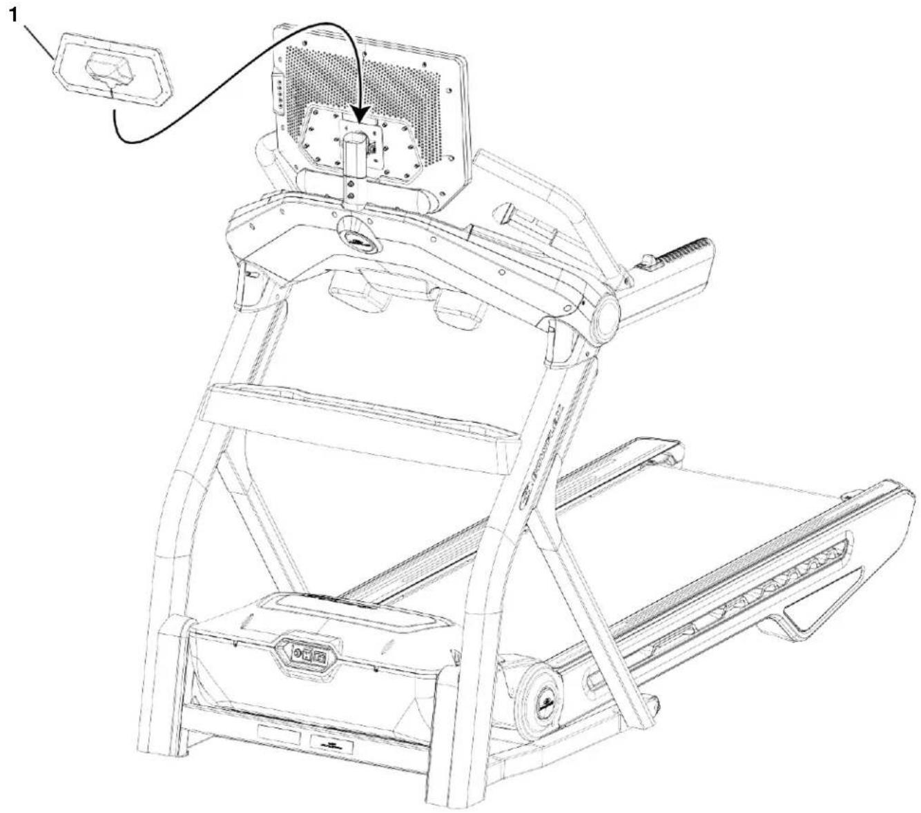 BOWFLEX T56 - Przyczep tylną osłone konsoli do ramy - 1