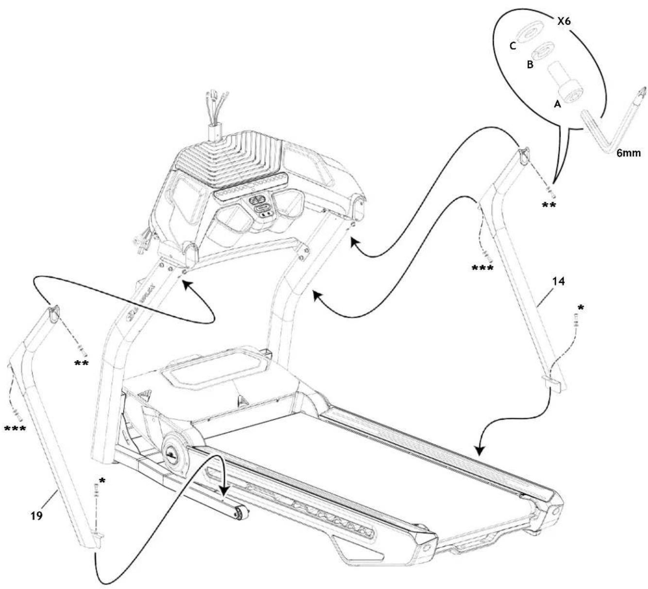 BOWFLEX T56 - Przyczep pozostałe wsporniki i dokręć śruby - 1