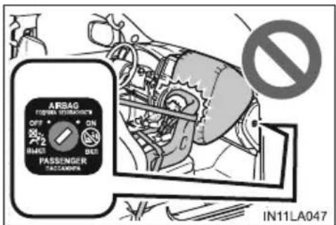 AIRBAG FIREM AIRBAG OFF • • ON 2 RAGS PASSenger EATCARRERA IN11LA047