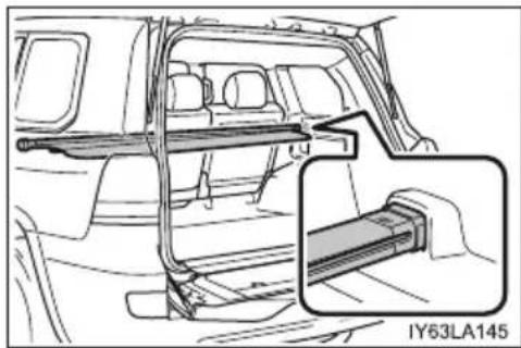TOYOTA Land Cruiser 200 (2015) - Podczas zakładania zasłony bagażnika (w niektórych wersjach) - 1