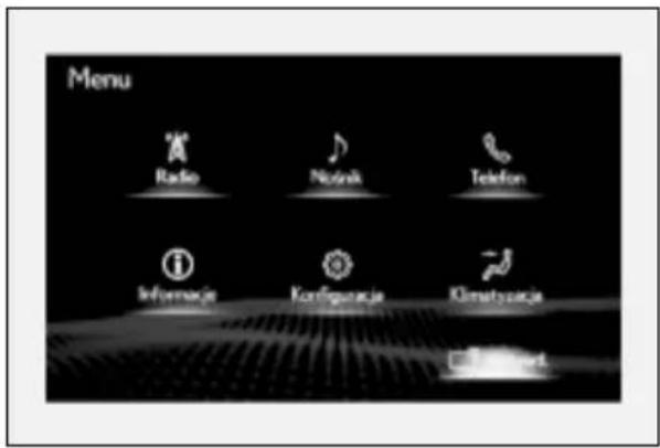 Menu Radio News Telefon Information Konfiguracja Klimyȩcie