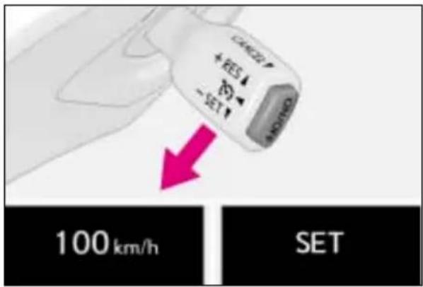 CANCEL +RES 内 -SET 100 km/h SET