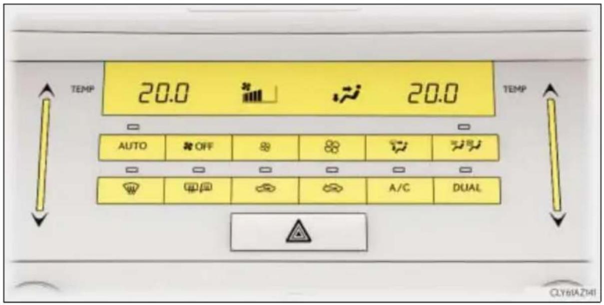 TEMP 20.0 20.0 TEMP AUTO OFF A/C DUAL CLY61AZHI