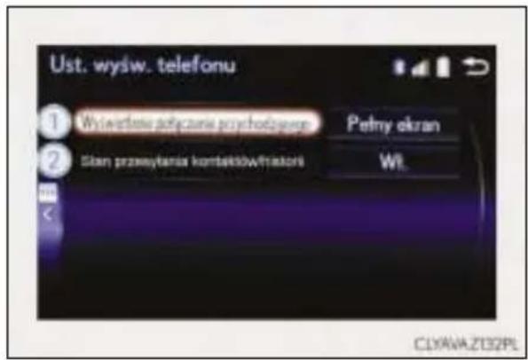 Ust. wysw. telefonu ① Wyświeransu odyczania psychodysgojne ② Słan przewytansu kontaktów/fraśc 若 Pętny okran Wt. CLYAVA.Z132PL