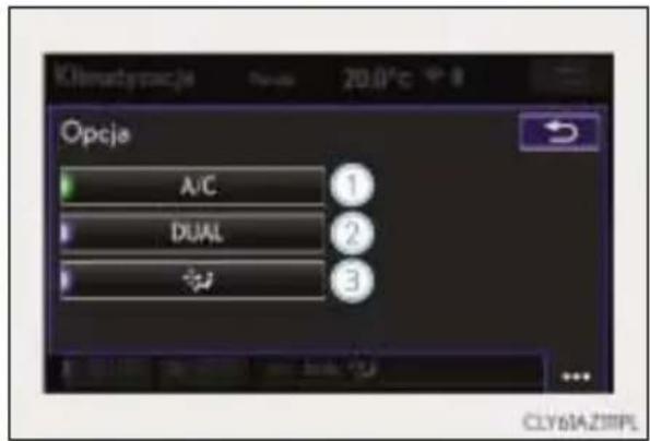 Klimatyracja 20.0°C Opcja A/C 1 DUAL 2 3 CLY61A.Z111PL