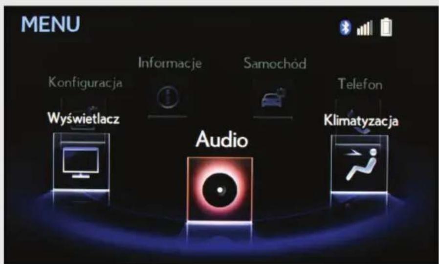 MENU Konfiguracja Informacje Samochód Telefon Wyświetlacz Audio Klimatyzacja