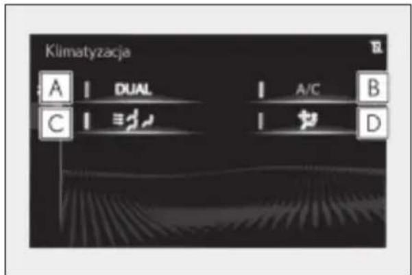 Klimatyzacja A | DUAL | A/C | B C | ∃μν | 4 | D