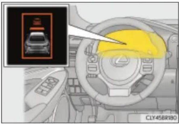 LEXUS RC 200t (2015) - Ostrzeżenie o zbliżaniu się do poprzedzającego pojazdu (tryb kontroli odstępu od poprzedzającego pojazdu) - 1