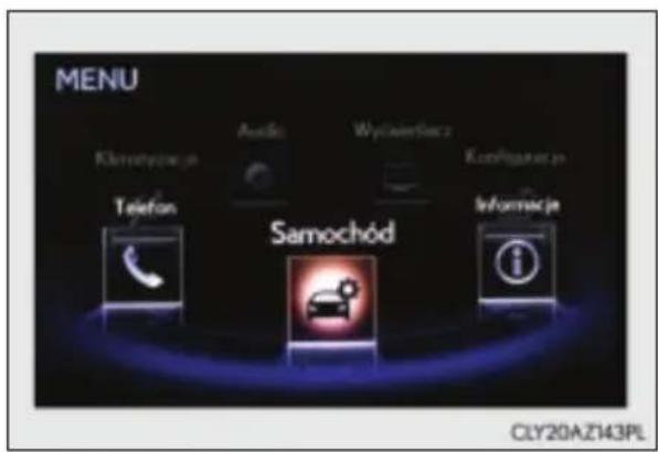MENU Klinotyczek jn Audio Wycuwerticz Konfigurec jn Telefon Samochód Informacja CLY20AZ143PL