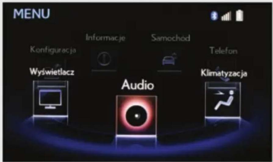 MENU Konfiguracja Informacje Samochod Telefon Wyświetlacz Audio Klimatyzacja