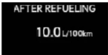 AFTER REFUELING 10.0 L/100km