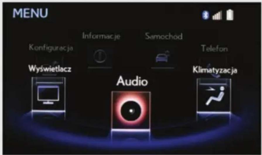 MENU Konfiguracja Informacje Samochod Telefon Wyświetlacz Audio Klimatyzacja