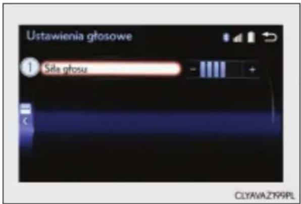 Ustawienia głosowe ① Sila głosu CLYAVAZY99PL