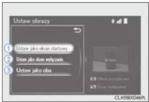 Ustaw obrazy ① Ustaw jako ekran startowy ② Ustaw jako ekran wyłączenie ③ Ustaw jako obs ClA51BXD46PL
