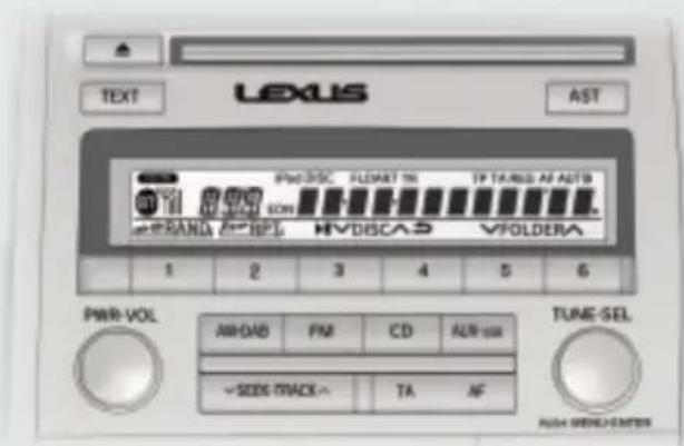 TEXT LEXUS AST IPAC/ESC FLEMAET TX TF TA/INS AF-ACTB FRANIA A/BPL HVDISCAD VFOLDERA 1 2 3 4 5 6 PWR-VOL AWHAD FM CD ALR-VOL TUNE-SEL √ SIDES-TRACK ~ TA AF NASH MENS/EMPIER