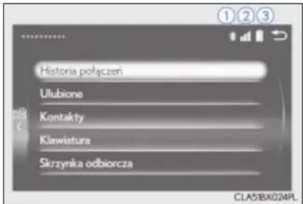 Historia połączeń Ulubione Kontakty Klawiatura Skrzynka odbiorcza CLA51BX024PL