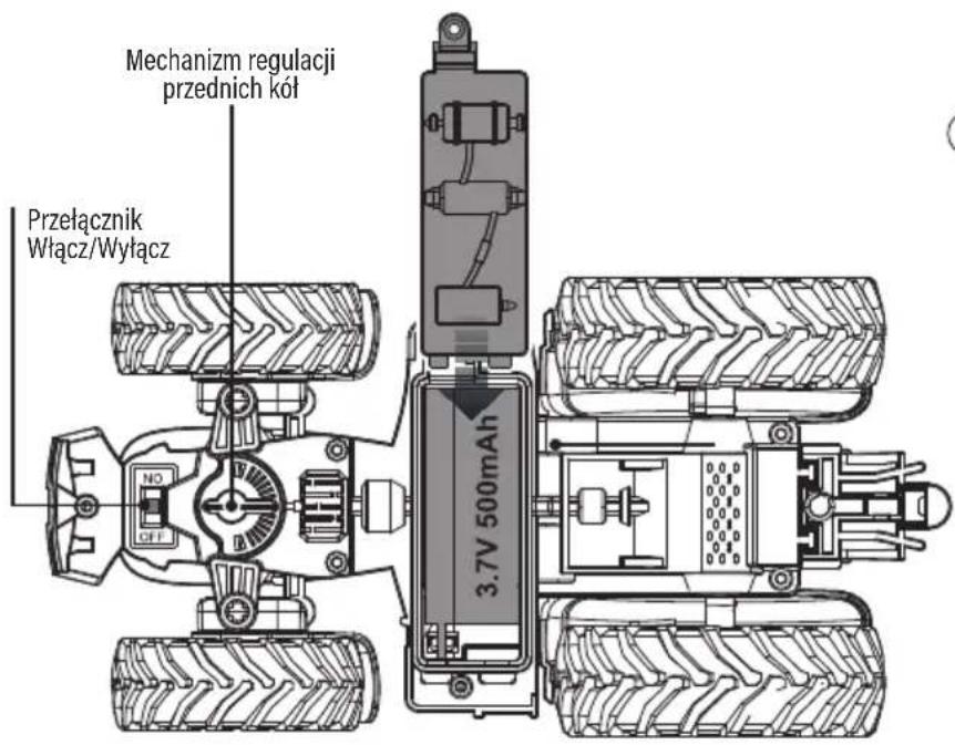 Mechanism regulacji przednich kół Przełącznik Włącz/Wyłącz NO OFF 3.7V 500mAh