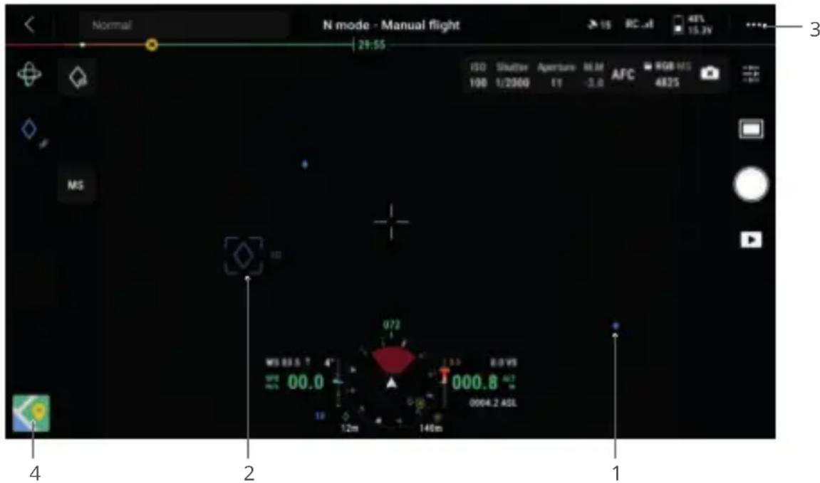 Normal N mode - Manual flight 29:55 ISO Shutter Aperture MLM AFC RGB MS 100 1/2000 YT -3.8 4825 MS 072 WS 83.5 T 00.0 000.8 0004.2 ASL 12m 140m 4 2 1 1