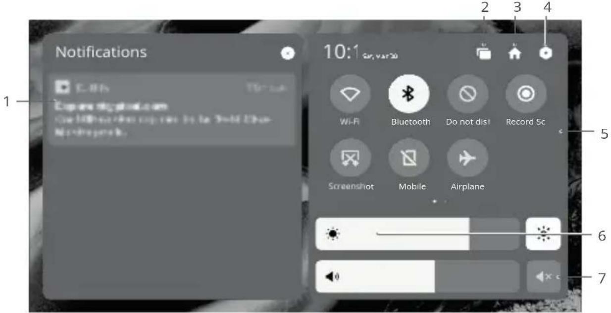 Notifications 1 2 3 4 10:1 Wi-Fi Bluetooth Do not dist Record Sc Screenshot Mobile Airplane 6 7