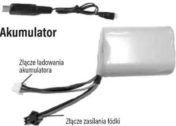 Akumulator Złącze ładowania akumulatora Złącze zasilania łódki