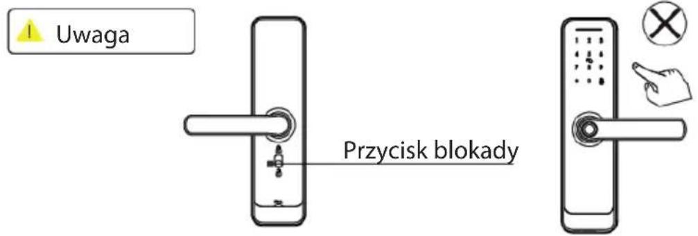 Uwaga Przycisk blokady