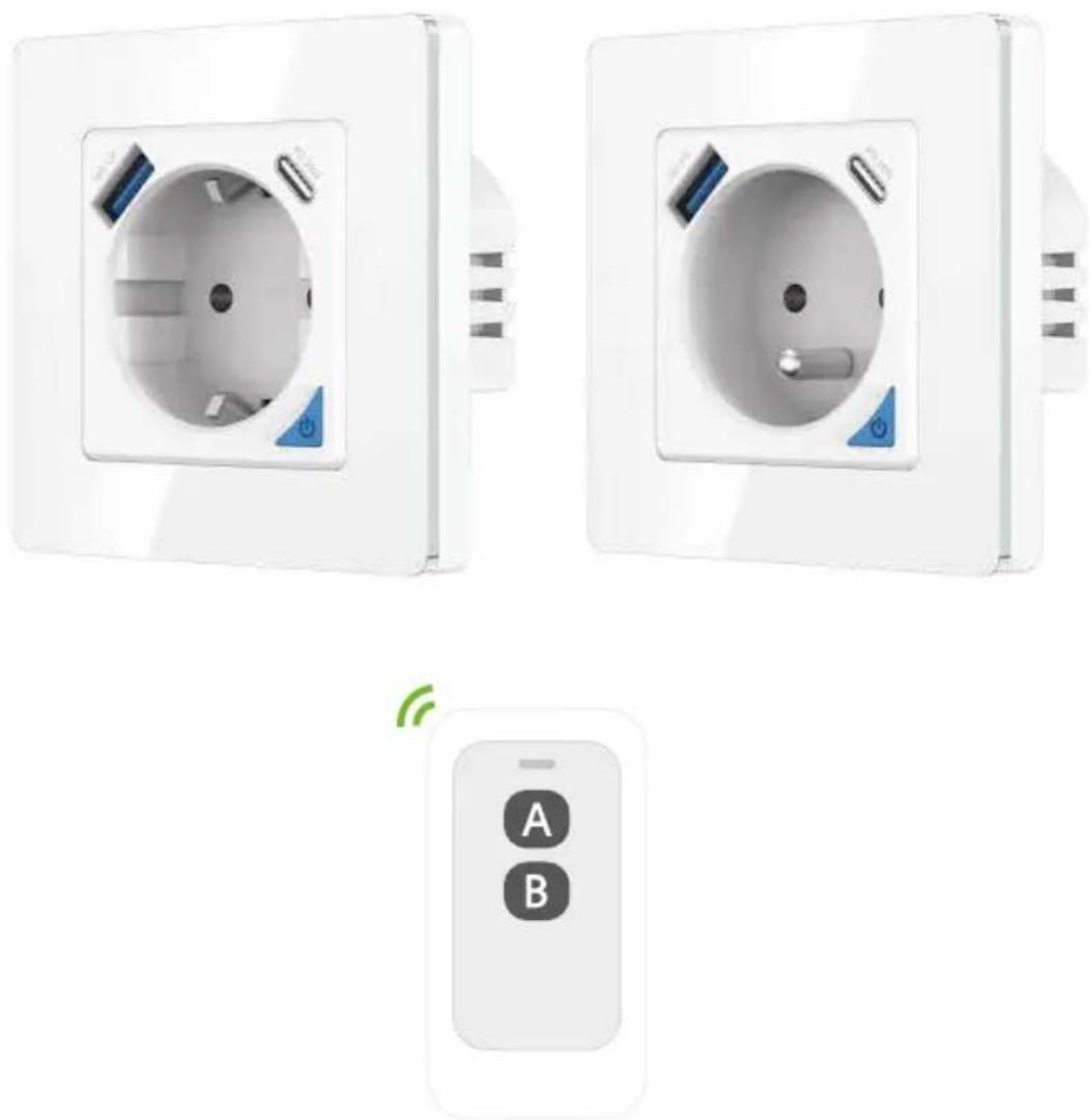 Avatto N-WOT10-USB-B - Inteligentne gniazdo ścienne WiFi Avatto N-WOT10-USB-B USB i USB-C - 1