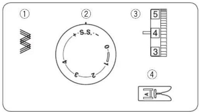 JANOME Juno J30 - Ścieg elastyczny prosty Ustawienia maszyny - 2