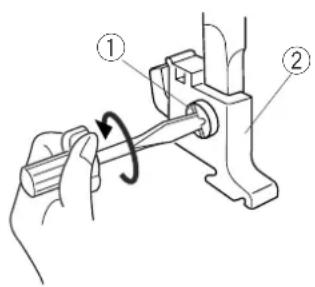 JANOME Jubilee 60507 - Mocowanie uchwytu stopki: - 1