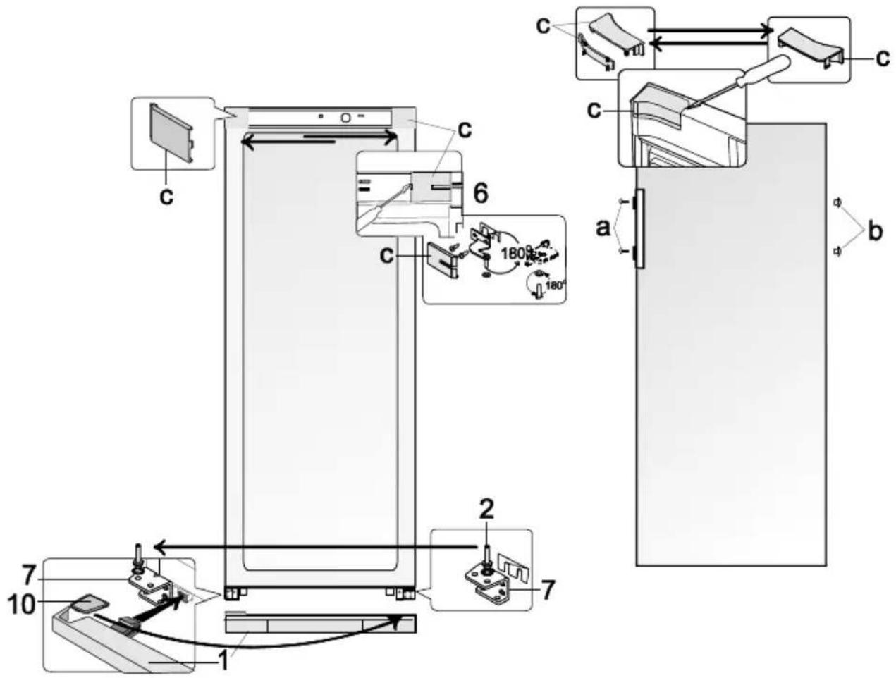Orima ORC-29-W A+ - MUDAR A DIRECÇÃO DE ABERTURA DAS PORTAS - 1