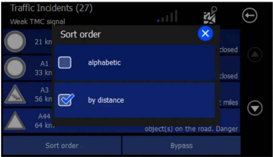 Traffic Incidents (27) Weak TMC signal Sort order alphabetic by distance 21 kn closed A1 33 kn closed A3 56 kn 5 miles A44 64 kn. object(s) on the road. Danger Sort order Bypass