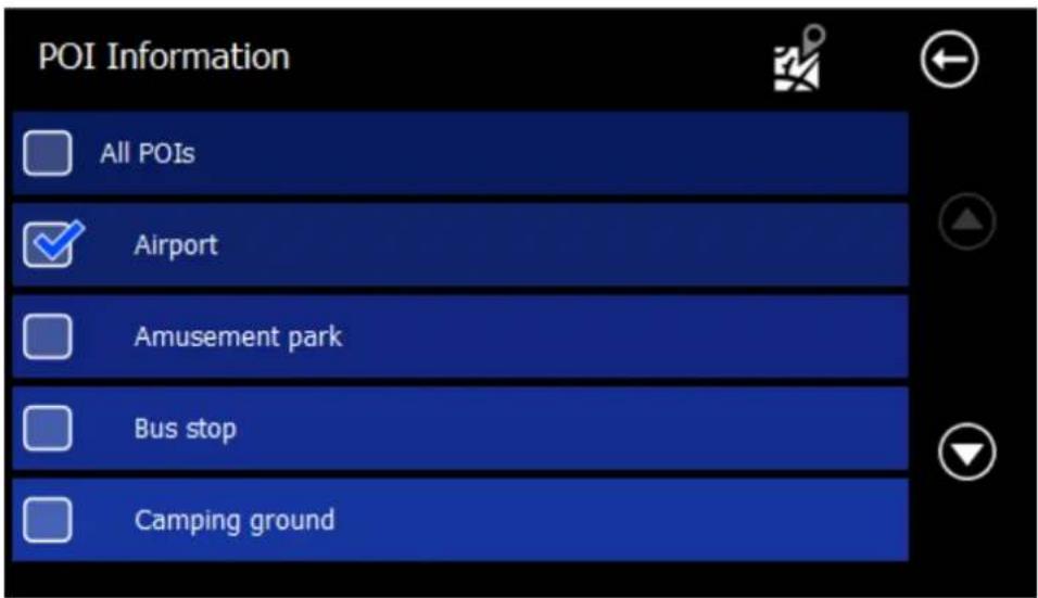 POI Information All POIs Airport Amusement park Bus stop Camping ground
