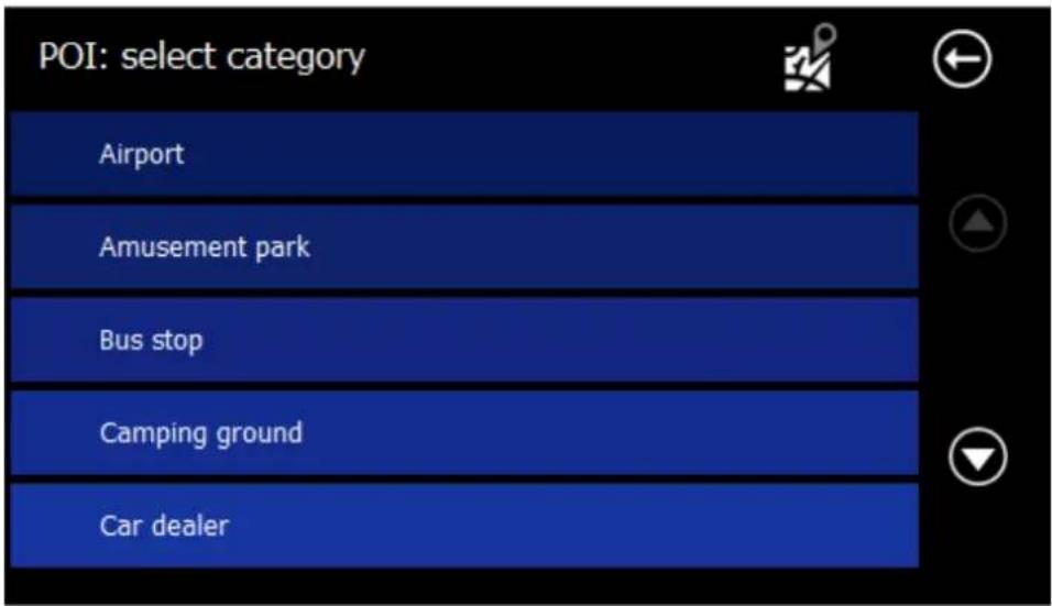 POI: select category Airport Amusement park Bus stop Camping ground Car dealer