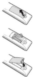 SHARP LC-60UD20E - Colocación de las pilas - 1