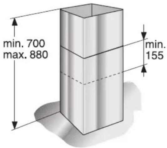 min. 700 max. 880 min. 155