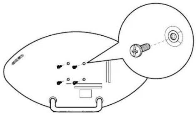 Technical diagram showing a mechanical assembly with labeled components and an inset view of a bolt and nut.