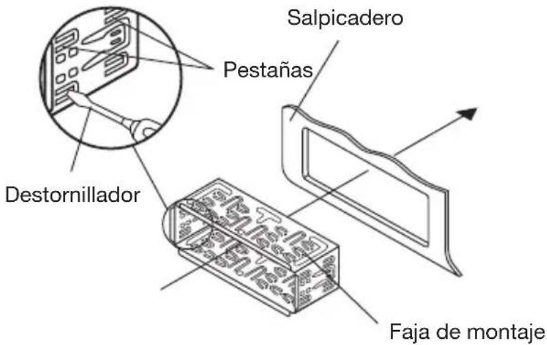 Salpicadero Pestañas Destornillador Faja de montaje