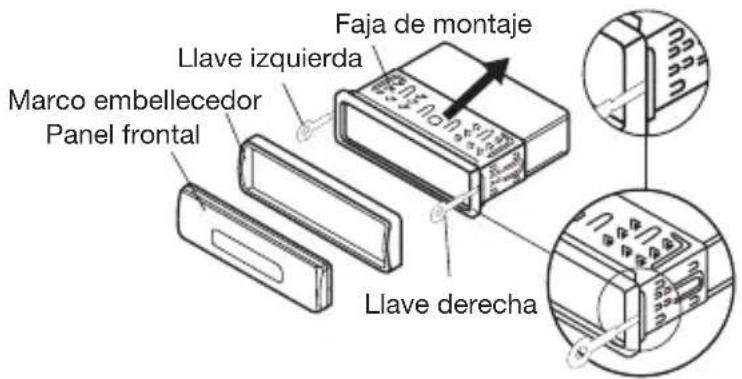 Faja de montaje Llave izquierda Marco embellecedor Panel frontal Llave derecha