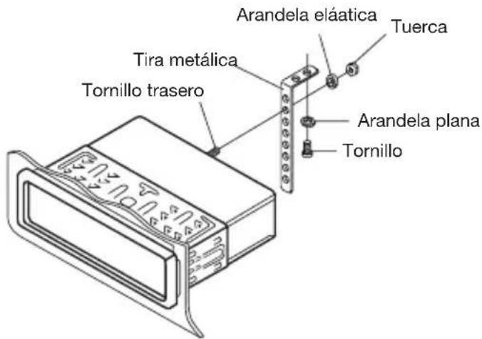 Tira metálica Tornillo trasero Arandela eláatica Tuerca Arandela plana Tornillo