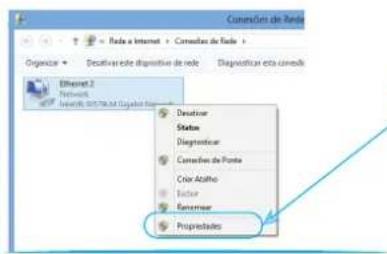 Cuneus de Rede Organiza - Rede a Internet - Comestos de Rede Diagnosticar esta comelui Ethernet2 Network WSP Inscrits: 00776.M. Especial Data Declarer Status Diagnosticar Comestos de Ponto Color Atalho Factor Recomer Propostados