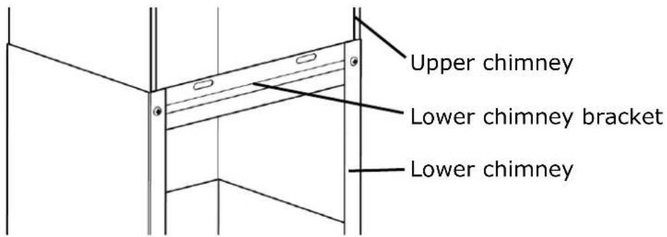 Upper chimney Lower chimney bracket Lower chimney