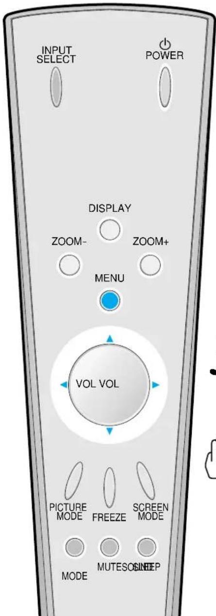 INPUT SELECT POWER DISPLAY ZOOM- ZOOM+ MENU VOL VOL PICTURE MODE FREEZE SCREEN MODE MUTESO SINEP