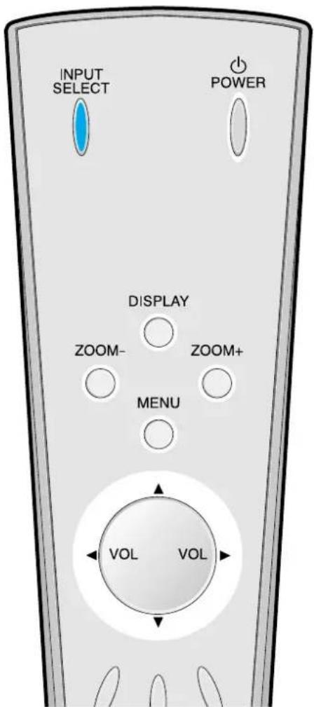 INPUT SELECT POWER DISPLAY ZOOM- ZOOM+ MENU VOL VOL