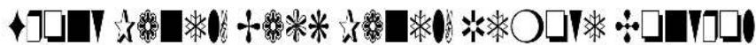 Image displaying a sequence of symbolic icons, including stars, circles, and squares with different line styles.