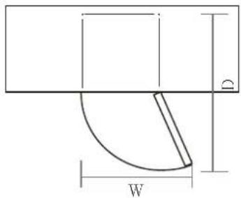 Meireles MFC 271 W - Door Space Requirements - 1