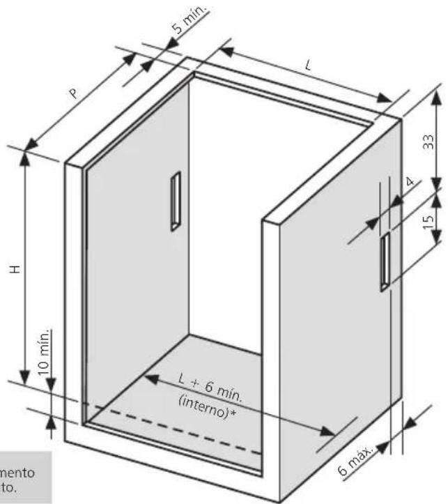 Brastemp BFO4TAR - Dimensões do nicho/gabinete - 1