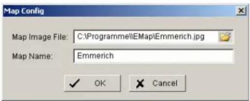 Map Config Map Image File: C:\Programmel\EMap\Emmerich.jpg Map Name: Emmerich ✓ OK ✗ Cancel