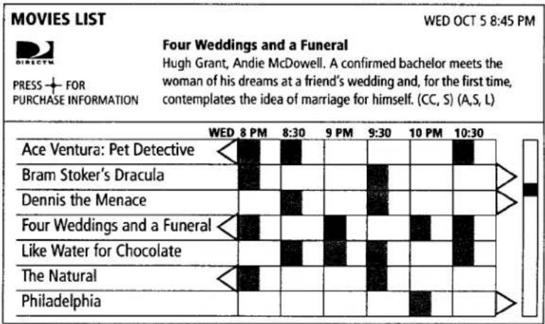 MOVIES LIST WED OCT 5 8:45 PM DIRECTM PRESS + FOR PURCHASE INFORMATION Four Weddings and a Funeral Hugh Grant, Andie McDowell. A confirmed bachelor meets the woman of his dreams at a friend's wedding and, for the first time, contemplates the idea of marriage for himself. (CC, S) (A,S, L) Ace Ventura: Pet Detective Bram Stoker's Dracula Dennis the Menace Four Weddings and a Funeral Like Water for Chocolate The Natural Philadelphia