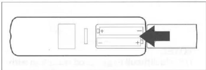 Diagram showing a battery connected to a port with polarity indicators and an arrow indicating direction.